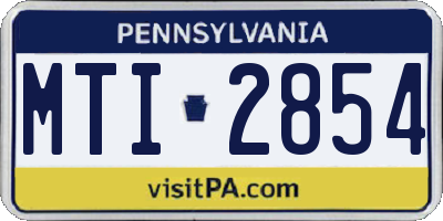 PA license plate MTI2854