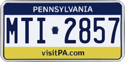 PA license plate MTI2857