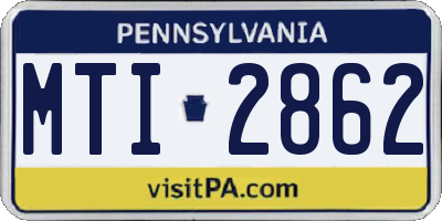 PA license plate MTI2862