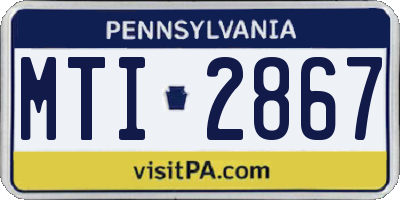 PA license plate MTI2867