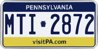 PA license plate MTI2872