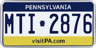 PA license plate MTI2876