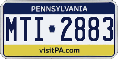 PA license plate MTI2883
