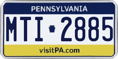 PA license plate MTI2885