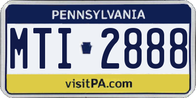 PA license plate MTI2888