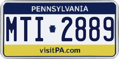 PA license plate MTI2889