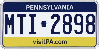 PA license plate MTI2898