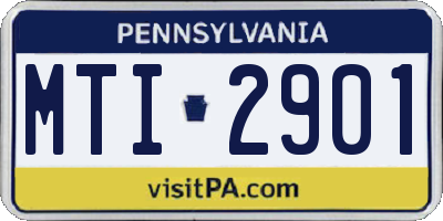 PA license plate MTI2901