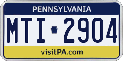 PA license plate MTI2904