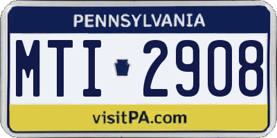 PA license plate MTI2908