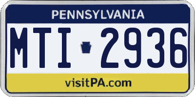 PA license plate MTI2936