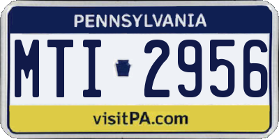 PA license plate MTI2956