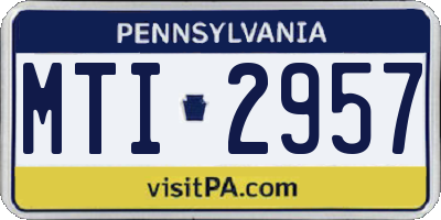 PA license plate MTI2957
