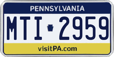 PA license plate MTI2959