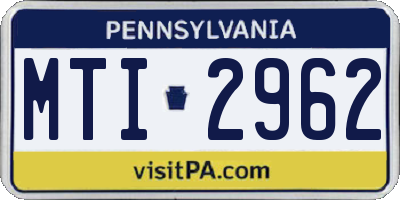 PA license plate MTI2962