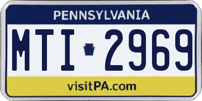 PA license plate MTI2969