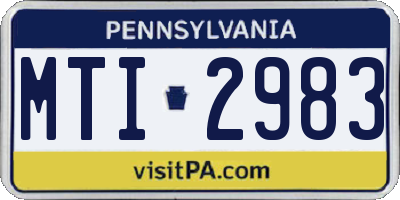 PA license plate MTI2983