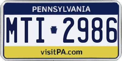PA license plate MTI2986