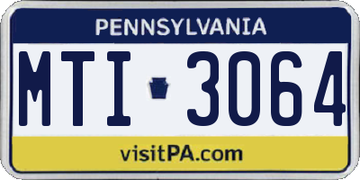 PA license plate MTI3064