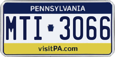 PA license plate MTI3066