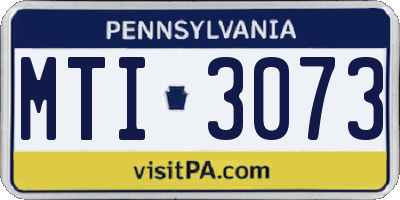 PA license plate MTI3073