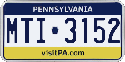 PA license plate MTI3152