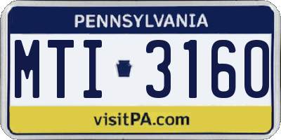 PA license plate MTI3160