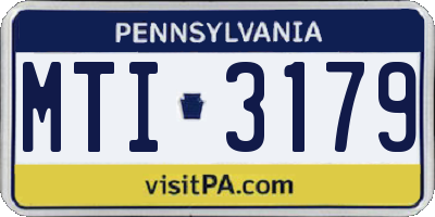 PA license plate MTI3179