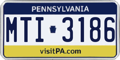 PA license plate MTI3186