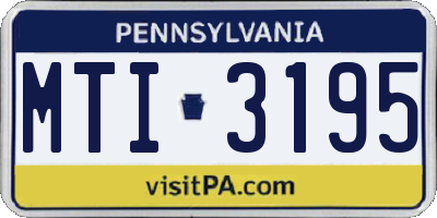 PA license plate MTI3195