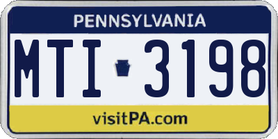 PA license plate MTI3198