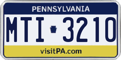 PA license plate MTI3210