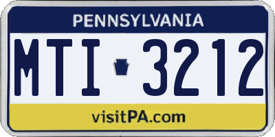 PA license plate MTI3212