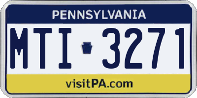 PA license plate MTI3271