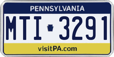PA license plate MTI3291