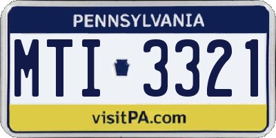 PA license plate MTI3321