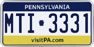 PA license plate MTI3331