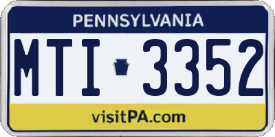 PA license plate MTI3352
