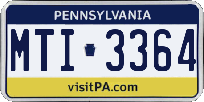 PA license plate MTI3364