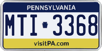 PA license plate MTI3368