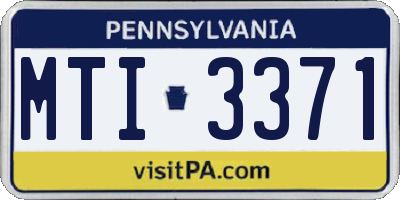 PA license plate MTI3371