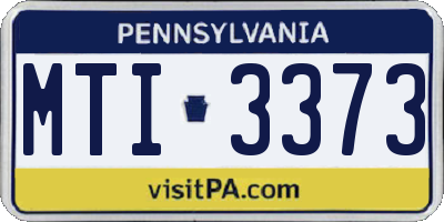 PA license plate MTI3373