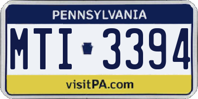 PA license plate MTI3394