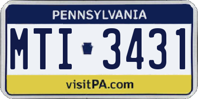 PA license plate MTI3431