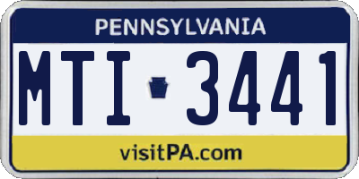 PA license plate MTI3441