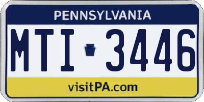 PA license plate MTI3446
