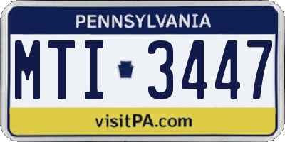 PA license plate MTI3447