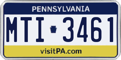 PA license plate MTI3461