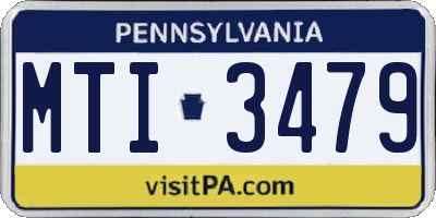 PA license plate MTI3479