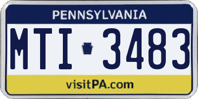 PA license plate MTI3483
